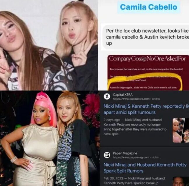 rose blackpink nicki minaj camila cabello 
